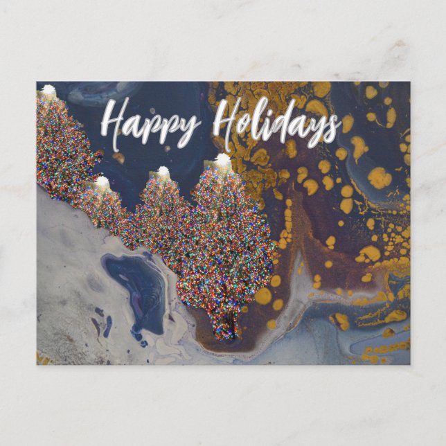 Christmas Postcard Abstract Painting  (Front)