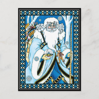 Christmas Postcard:   Father Christmas with Gifts Holiday Postcard