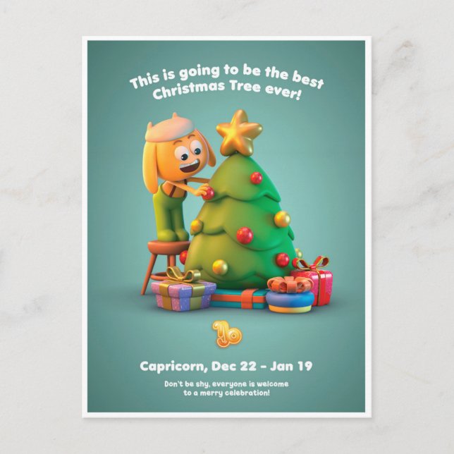 Christmas Postcard for Capricorn (Front)