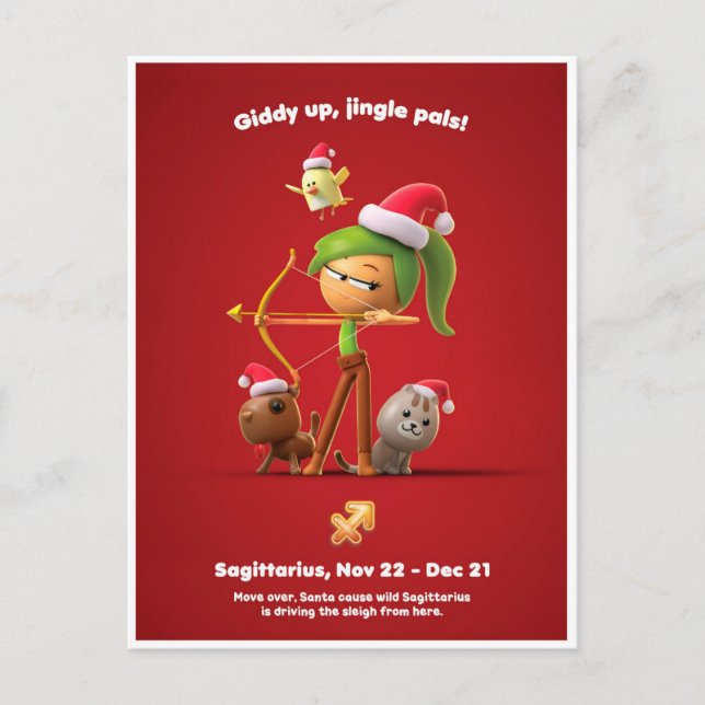 Christmas Postcard for Sagittarius (Front)