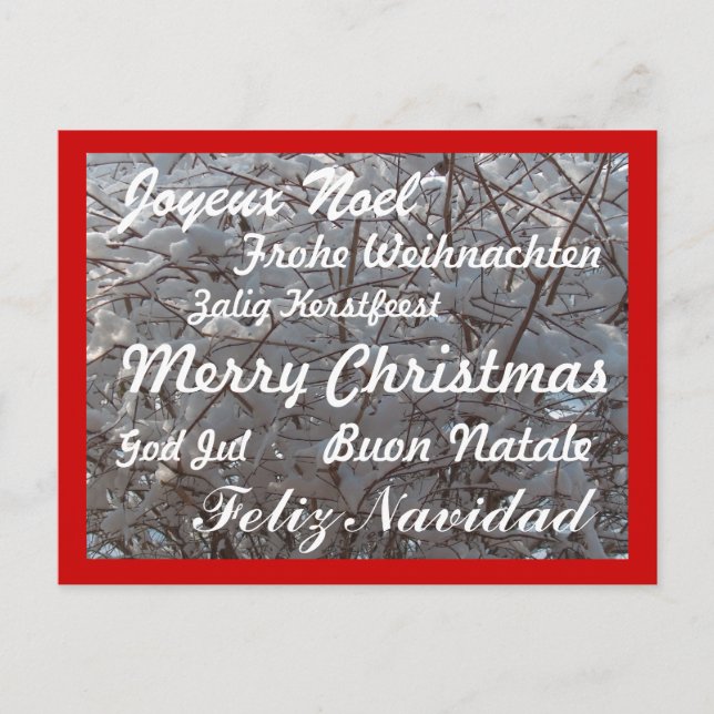 Christmas Postcard/Multiple Languages Holiday Postcard (Front)