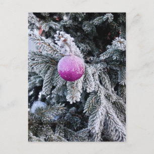 Christmas Postcard with Christmas tree and toy