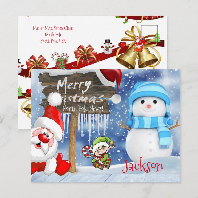 Christmas Postcards North Pole  (Front/Back)