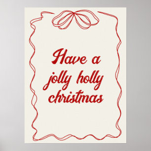 Christmas Poster Modern and Trendy Red