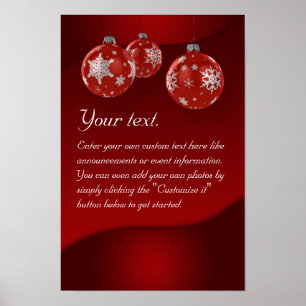 Christmas poster with ornaments