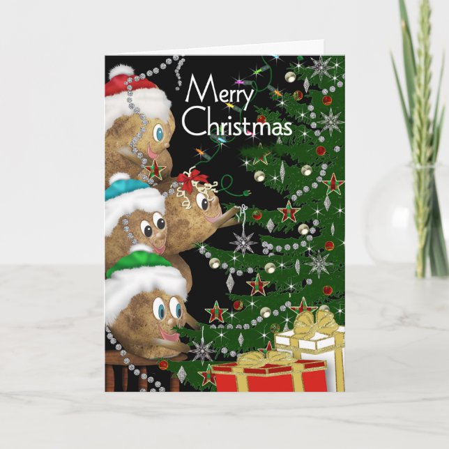 CHRISTMAS - POTATO FAMILY COLLECTION  (Tree decor) Holiday Card (Front)