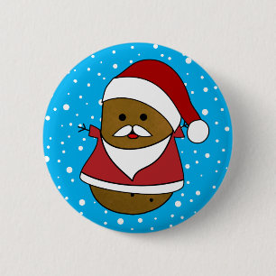 Christmas Potato In A Santa Hat And Suit 2 Inch Round Button