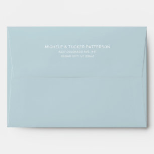 Christmas Powder Blue and White Holiday Envelope