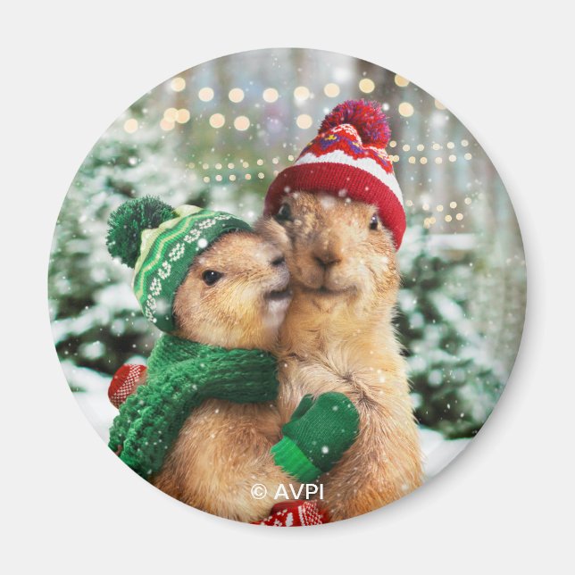 Christmas Prairie Dogs Magnet (Front)