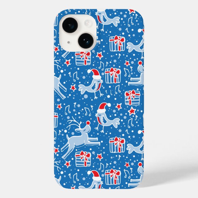 Christmas prancing reindeer and singing bird case (Back)