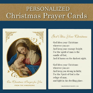 Christmas Prayer Cards Nativity Mary and Jesus