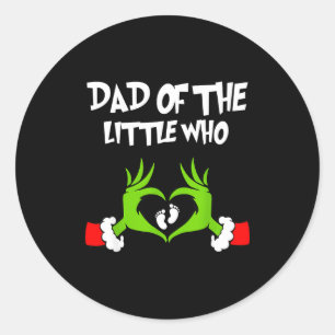 Christmas Pregnancy Announcement Funny Dad Of The  Classic Round Sticker