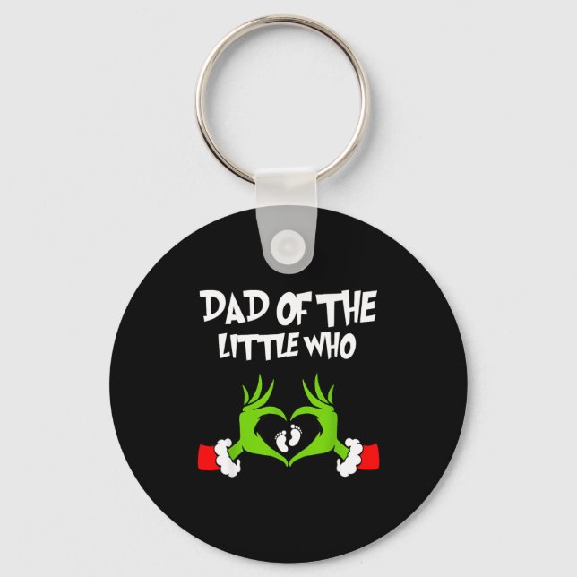 Christmas Pregnancy Announcement Funny Dad Of The  Keychain (Front)
