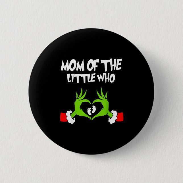 Christmas Pregnancy Announcement Funny Mom Of The  2 Inch Round Button (Front)