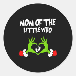 Christmas Pregnancy Announcement Funny Mom Of The  Classic Round Sticker