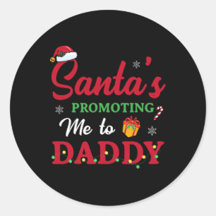 Christmas Pregnancy Announcement New Dad Mom Gift  Classic Round Sticker
