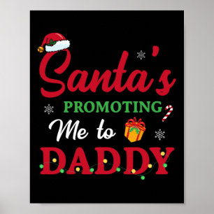 Christmas Pregnancy Announcement New Dad Mom Gift Poster