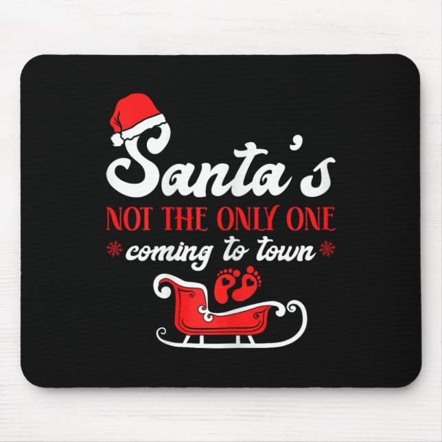 Christmas Pregnancy Announcement Santa's  Mouse Pad (Front)