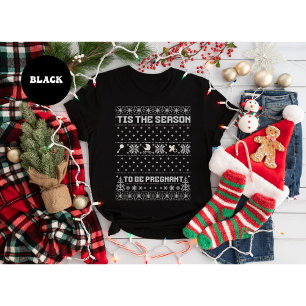 Christmas Pregnancy Announcement 'Tis The Season  T-Shirt