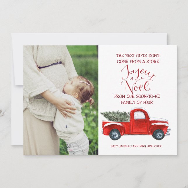 Christmas Pregnancy Announcement - Vintage Truck (Front)