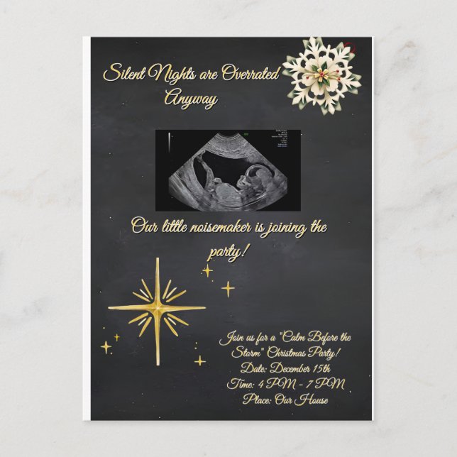 Christmas Pregnancy Chalkboard Invitation  (Devant)
