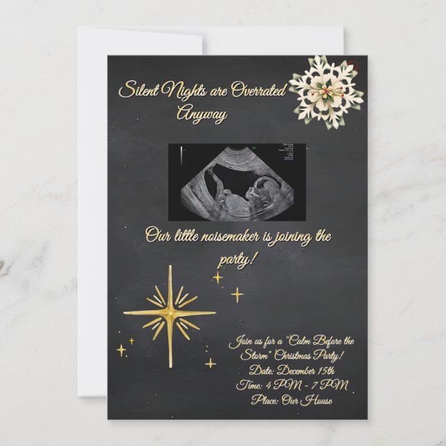Christmas Pregnancy Chalkboard Invitation  (Devant)
