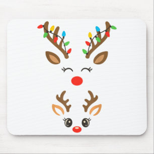 Christmas Pregnancy Reindeer Xmas Lights New Mom T Mouse Pad