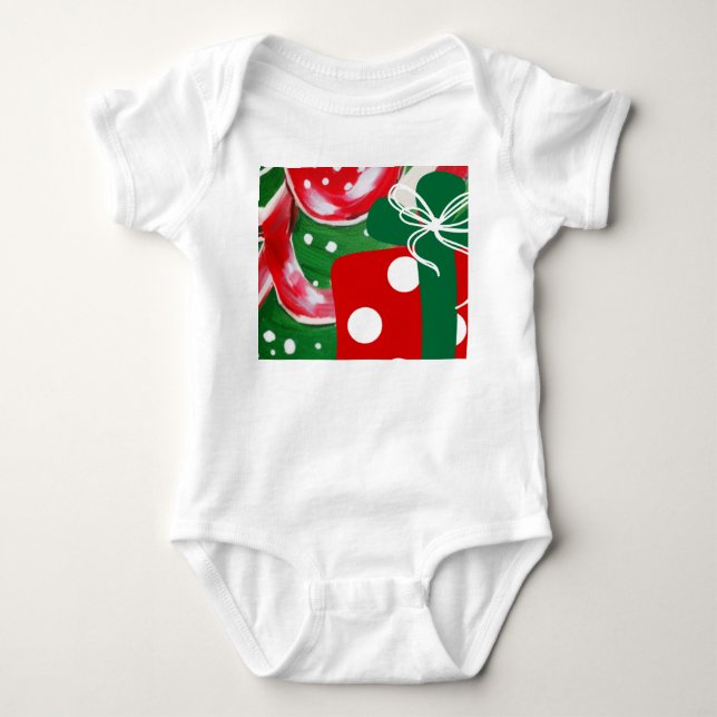 Christmas Present Baby Bodysuit (Front)
