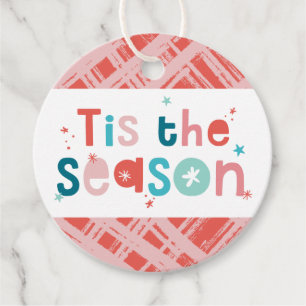 CHRISTMAS PRESENT fun typography tis the season Favour Tags