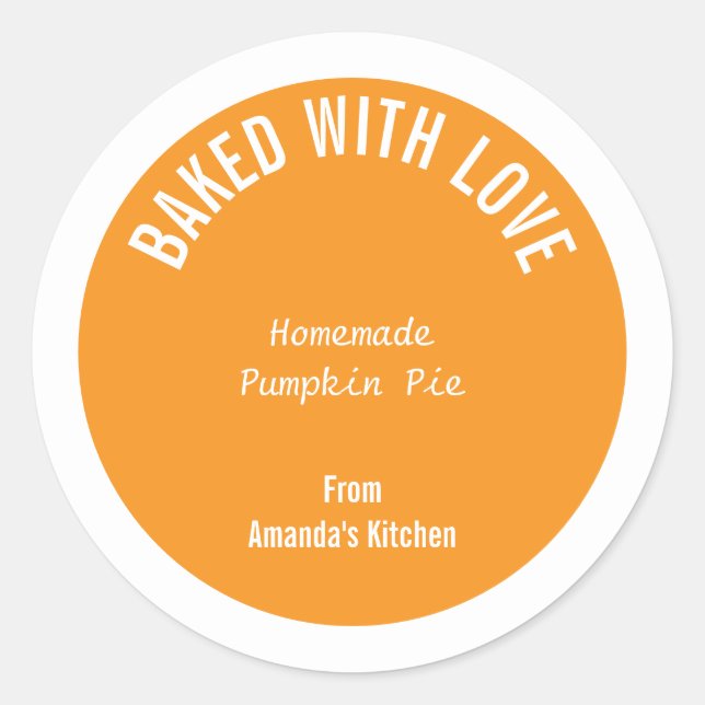 Christmas Present Gift Party Favor Pumpkin Pie Classic Round Sticker (Front)