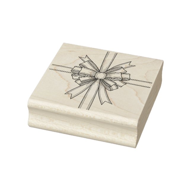 Christmas Present Package Bow Rubber Stamp (Stamp)