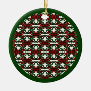 Christmas Present Pattern Ceramic Ornament