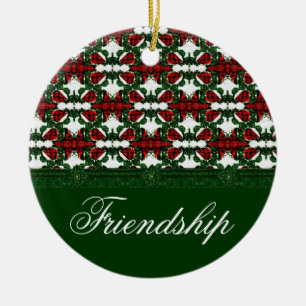 Christmas Present Pattern Ceramic Ornament