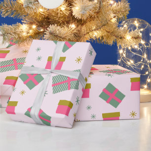 Christmas Presents and Snowflakes Modern Christmas Wrapping Paper