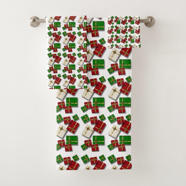Christmas Presents Bath Towel Set (Insitu)