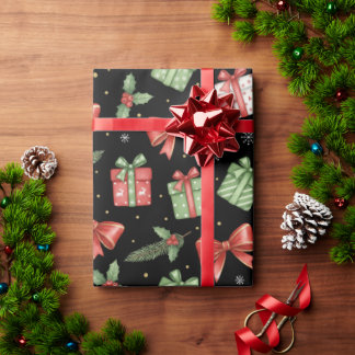 Christmas Presents, Black Wrapping Paper