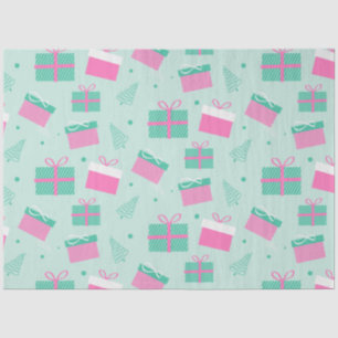 Christmas Presents Snowflakes Green Christmas Tissue Paper