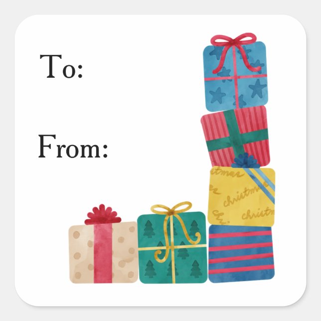 Christmas Presents To and from Gift Label Stickers (Front)