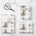 Christmas presents under the tree wrapping paper sheet<br><div class="desc">Christmas presents under the tree.  Merry Christmas greeting</div>
