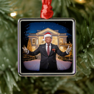 Christmas President Donald Trump Inauguration Metal Ornament
