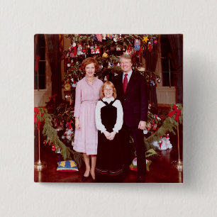 Christmas President James Carter White House Butto 2 Inch Square Button