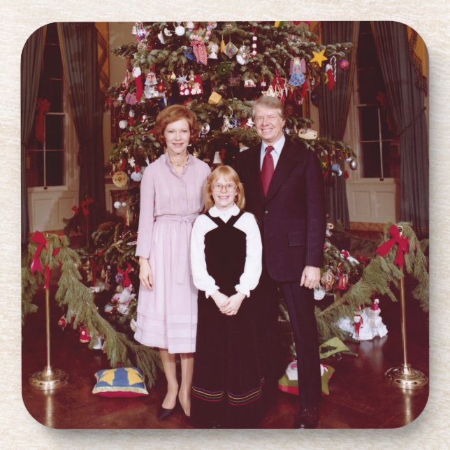 Christmas President James Jimmy Carter White House Coaster (Front)