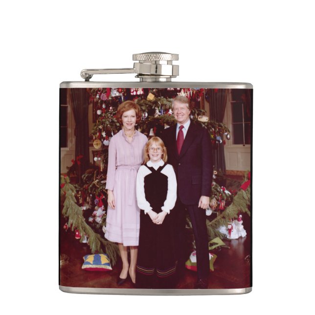 Christmas President James Jimmy Carter White House Hip Flask (Front)