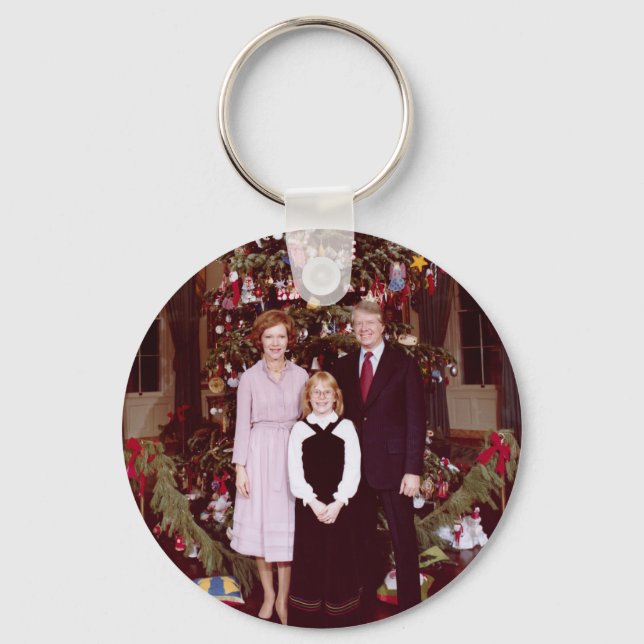 Christmas President James Jimmy Carter White House Keychain (Front)