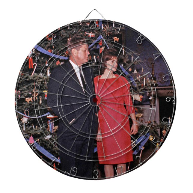 Christmas President John & Jacqueline Kennedy Dartboard (Front)