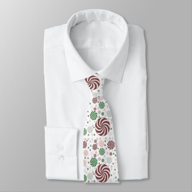 Christmas Pretzel Tie – Funny Holiday Food Pattern (Tied)