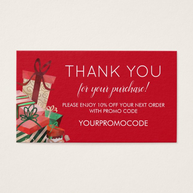 Christmas Promo Code Discount Card (Front)