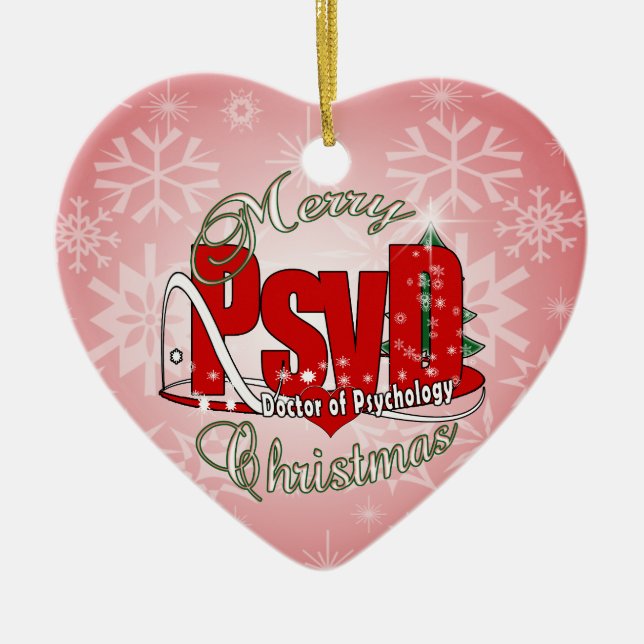 CHRISTMAS PsyD Doctor of Psychology Ceramic Ornament (Front)