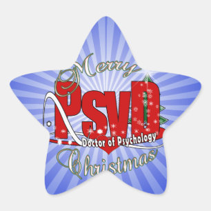 CHRISTMAS PsyD Doctor of Psychology Star Sticker