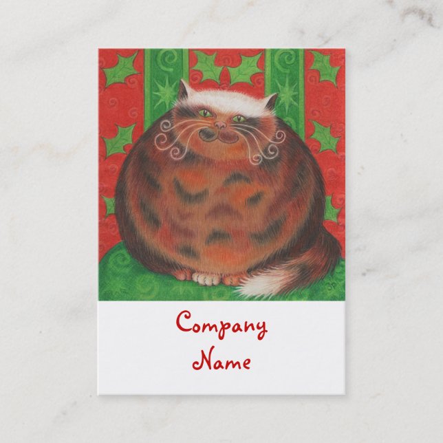 Christmas Pud business card template chubby white (Front)